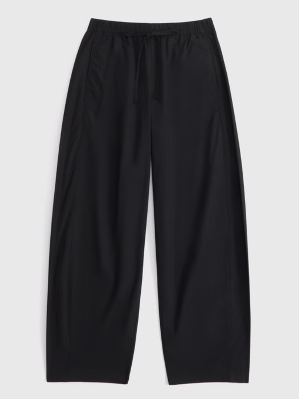 NWT Abercrombie 100% Cotton Poplin Barrel Pull On Pants Black Size XS